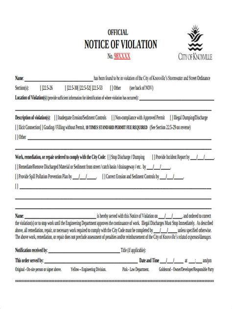 Violation Notices .